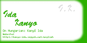 ida kanyo business card