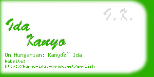 ida kanyo business card